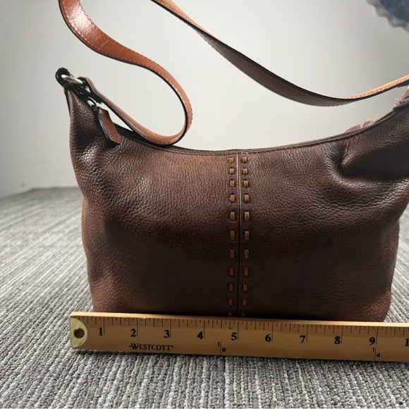 Fossil Brown Pebbled Leather Shoulder Bag style # 75082 - Picture 8 of 9